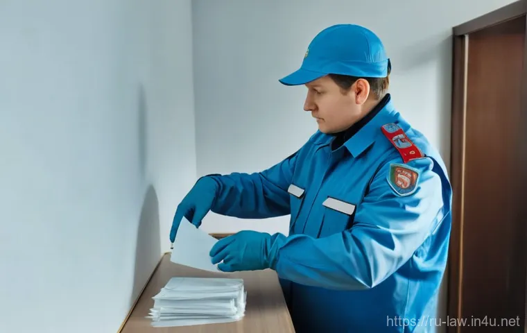 형사소송법상 증거능력 판단 - A professional Russian police officer and a forensic specialist, both dressed in clean, official uni...