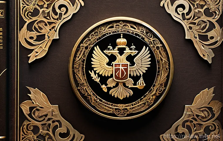 헌법과 국제법 관계 - A highly detailed, symbolic image depicting the intricate interaction between Russian Constitutional...