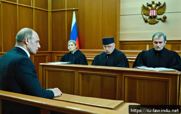 형법상 미필적 고의 - A courtroom scene in a modern Russian city courthouse, showing a serious trial in progress about ind...